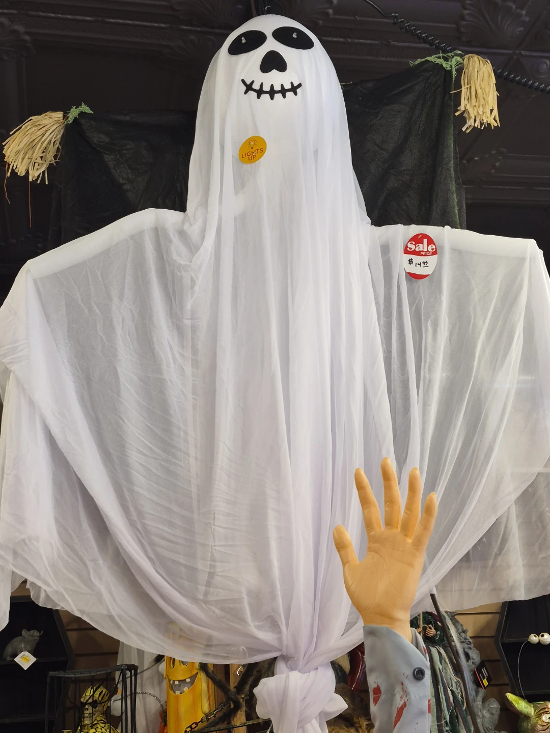 New 5ft long Light-Up Hanging Ghost Halloween Decoration - photo 5