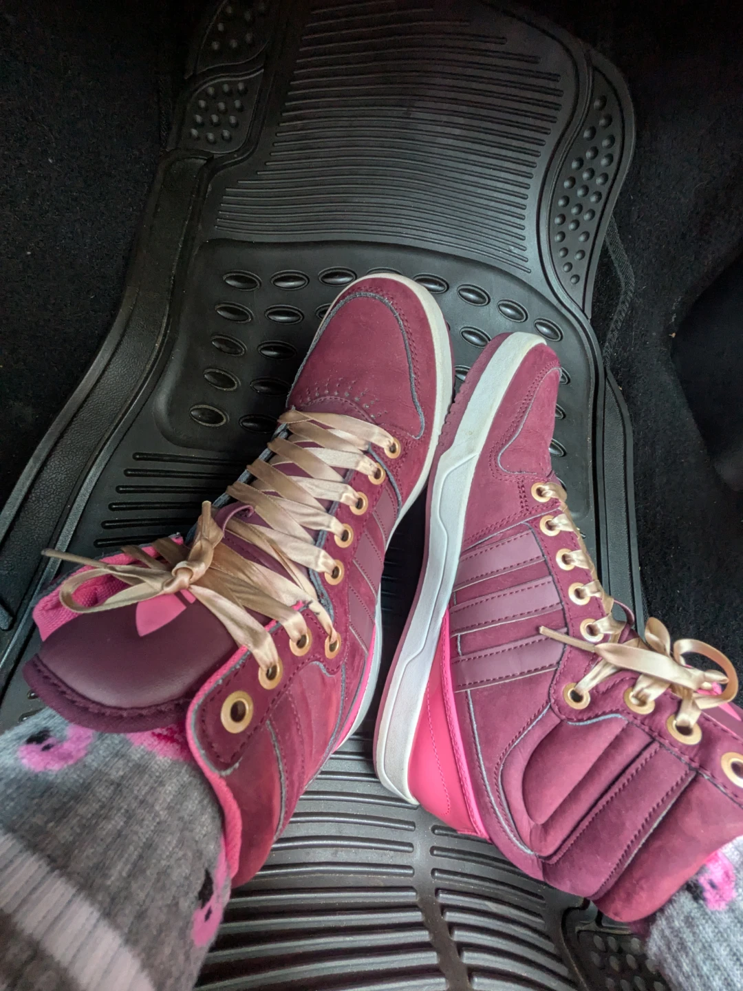 Adidas Maroon High-Top Sneakers - photo 2