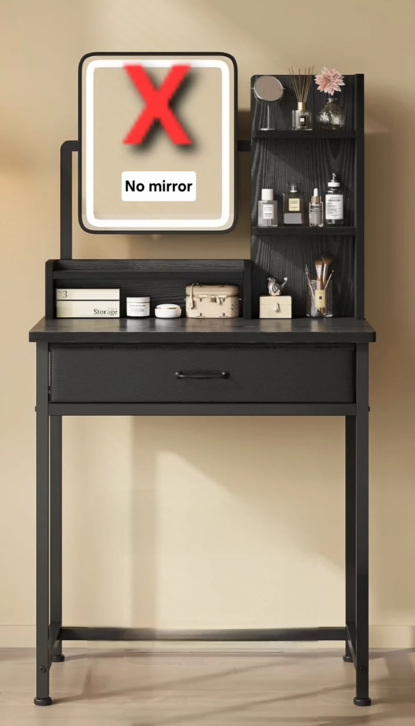 Black Vanity Table with Storage