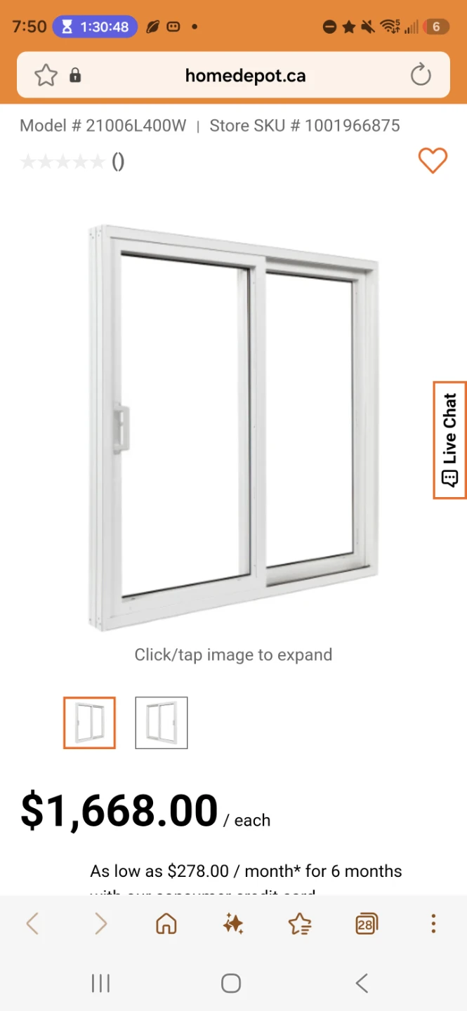 DORPLEX VINYL SLIDING PATIO DOOR 70X79" - photo 2