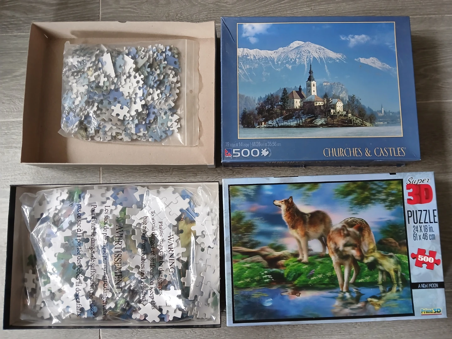 Prime3D Wolf Puzzle & Sure-Lox Churches & Castles Puzzle.