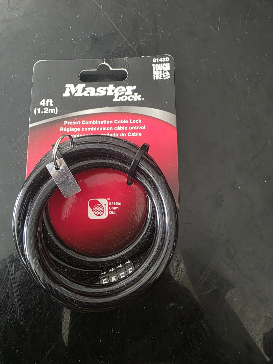 Master Lock 4ft Preset Combination Cable Lock