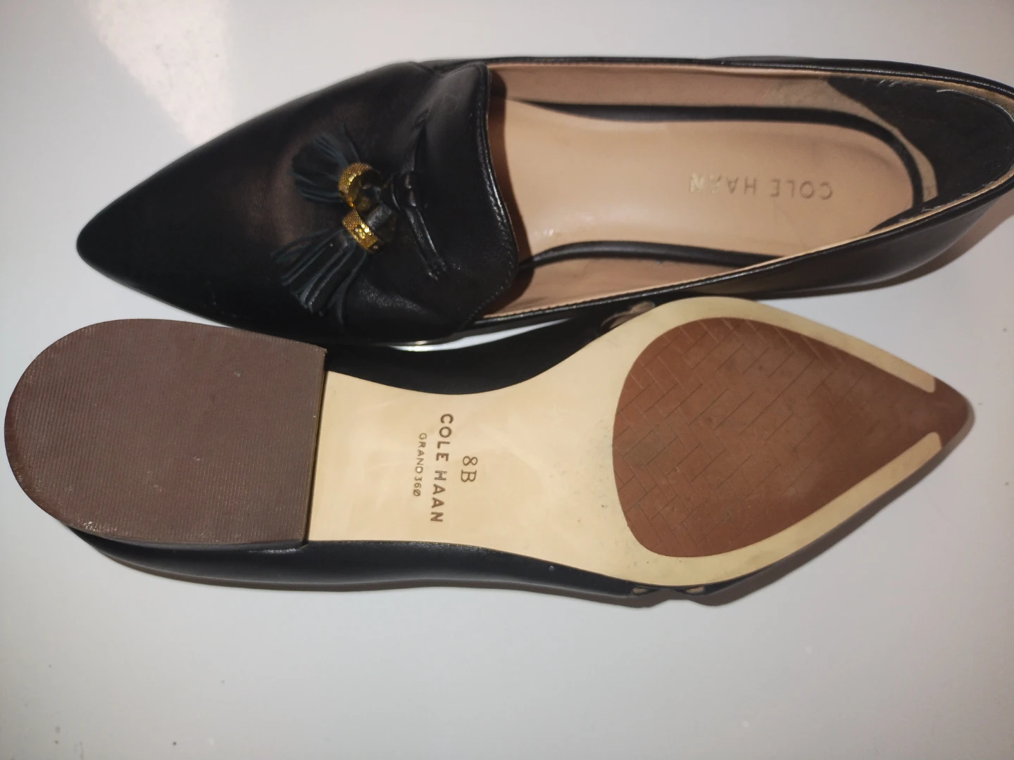 Cole Haan Black Leather Tassel Loafers Size 8B - photo 3
