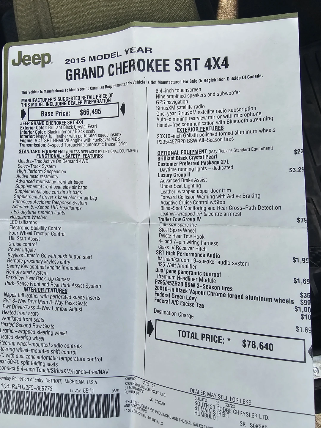 2015 Jeep Grand Cherokee SRT 4X4 - photo 3