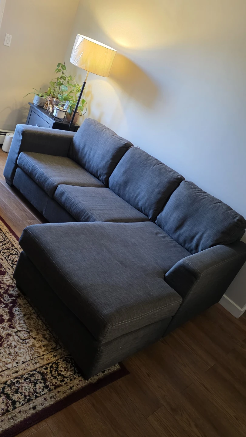 Dark Grey Sectional Sofa with Chaise - photo 3