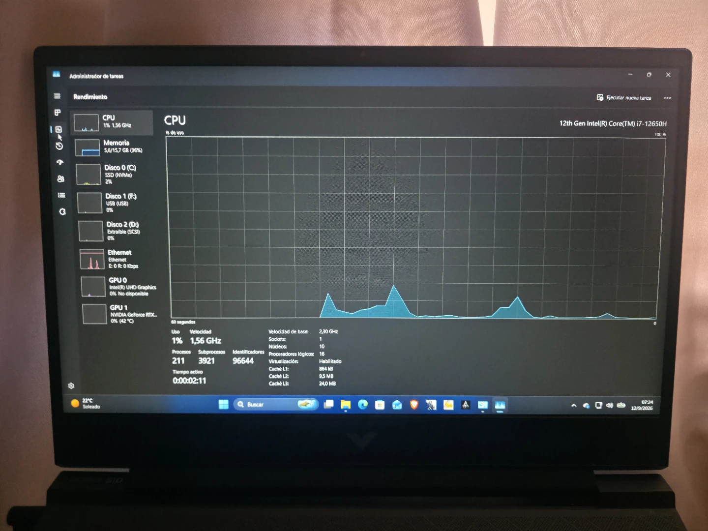 Intercambio -  HP Victus Gaming Laptop i7-12650H 16GB RAM - photo 2