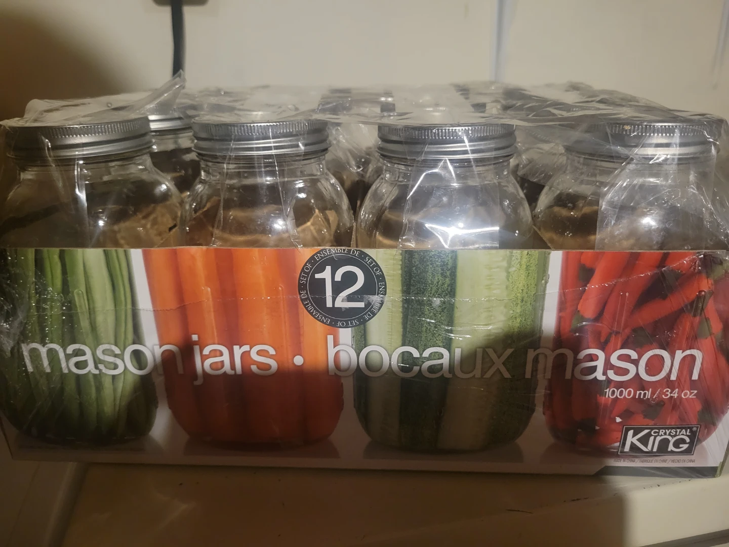 🏈 Crystal King Mason Jars - 12 Pack