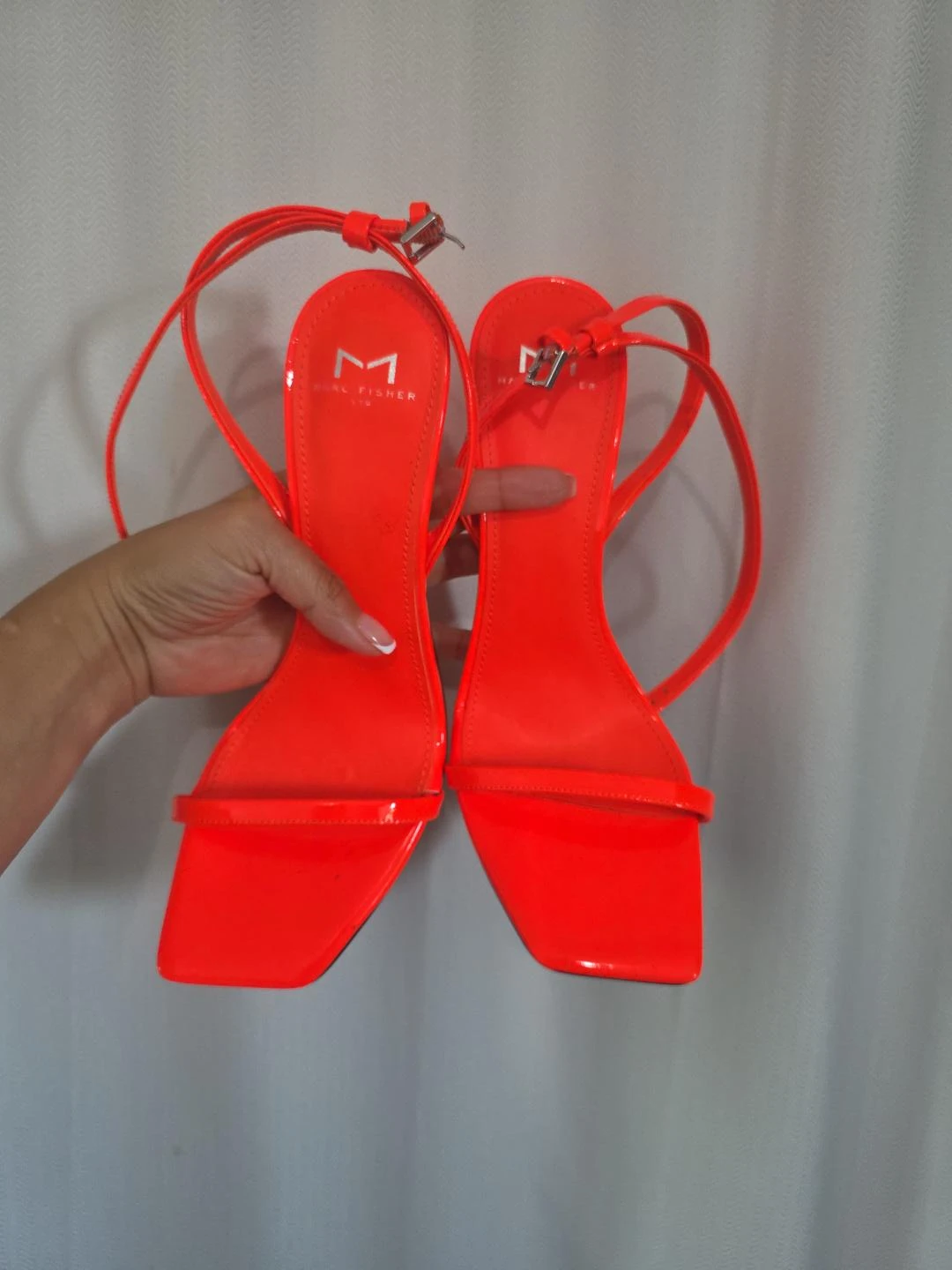 Marc Fisher Neon Orange Strappy Heels