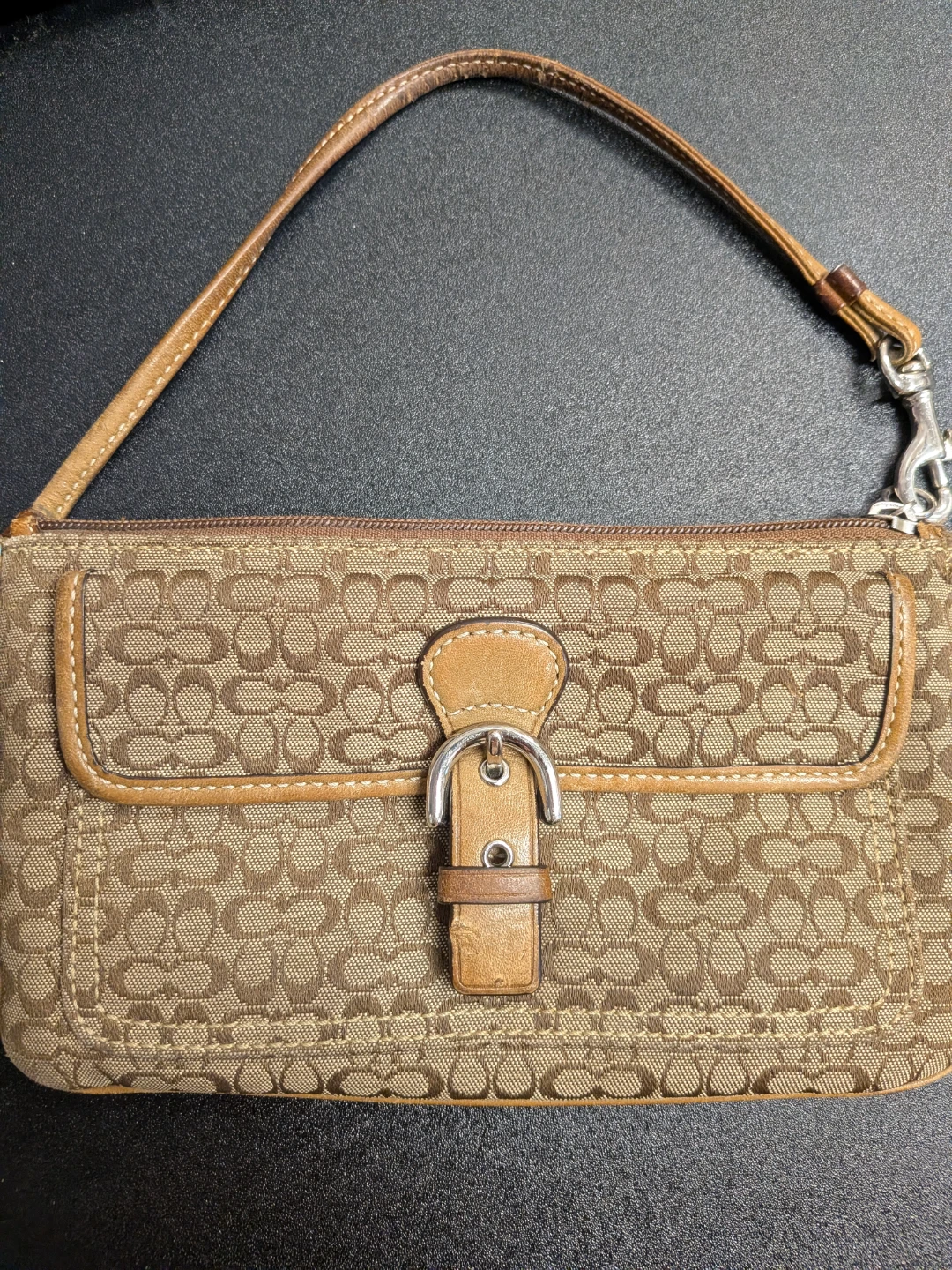 Coach Signature Canvas Wristlet