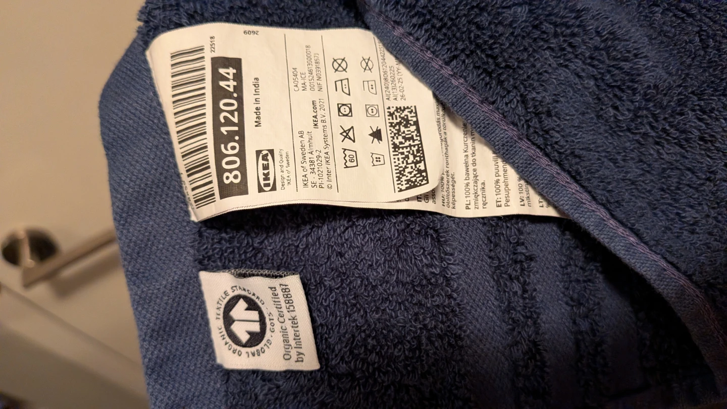 IKEA BROKGLIM Bath Towel - Dark Blue - photo 3