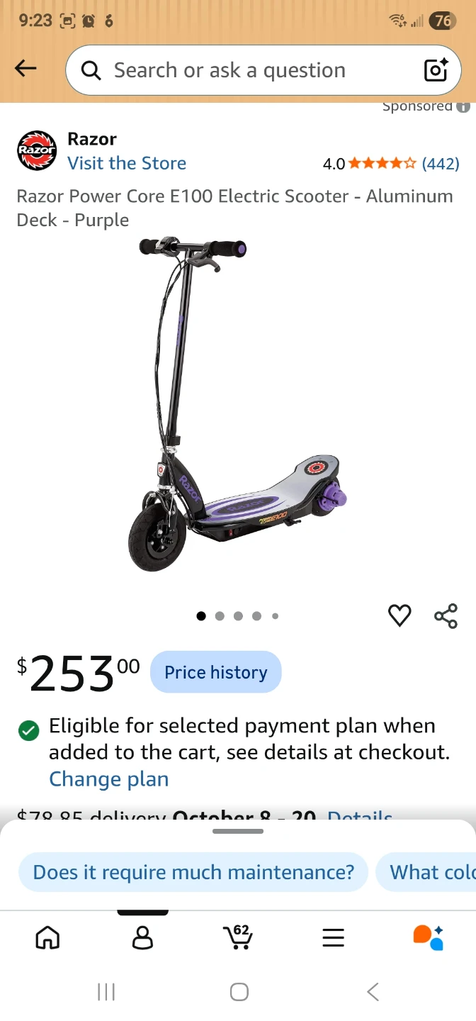 Razor Power Core E90 Electric Scooter - photo 2