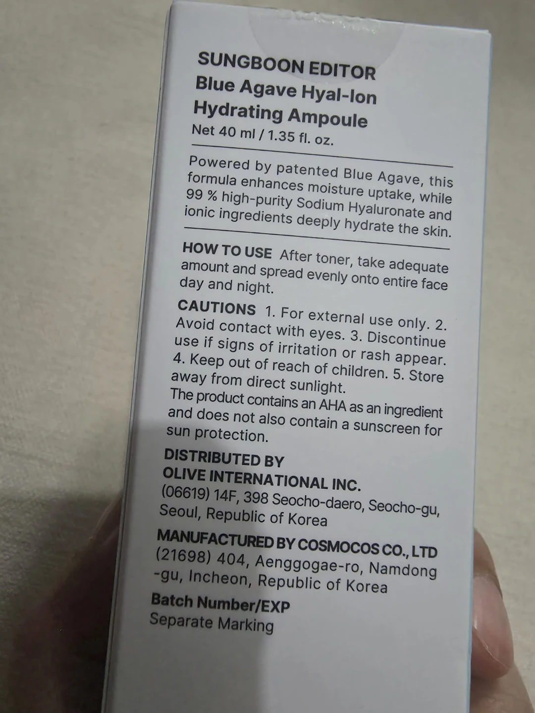 Sungboon Editor Blue Agave Hyal-Ion Hydrating Ampoule 🏈 - photo 2