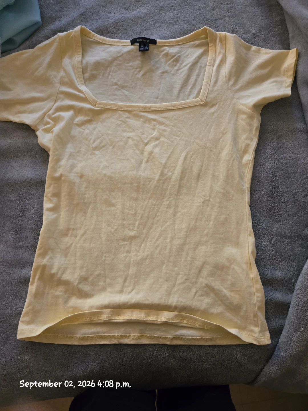 Light Yellow w Square Neck Top - Forever 21