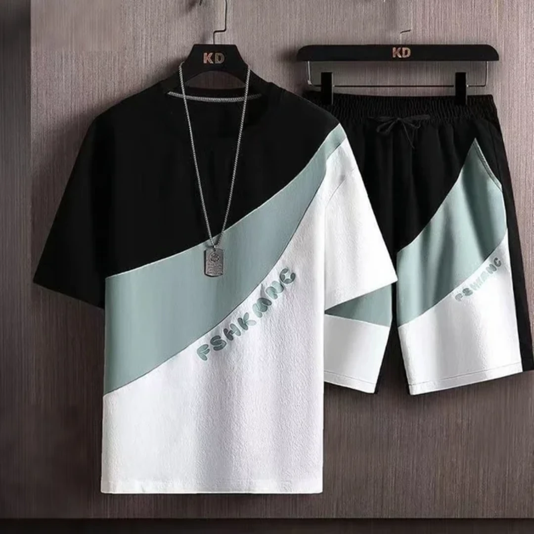 FSHKMNC Men's Short Sleeve T-Shirt and Shorts Set - photo 3