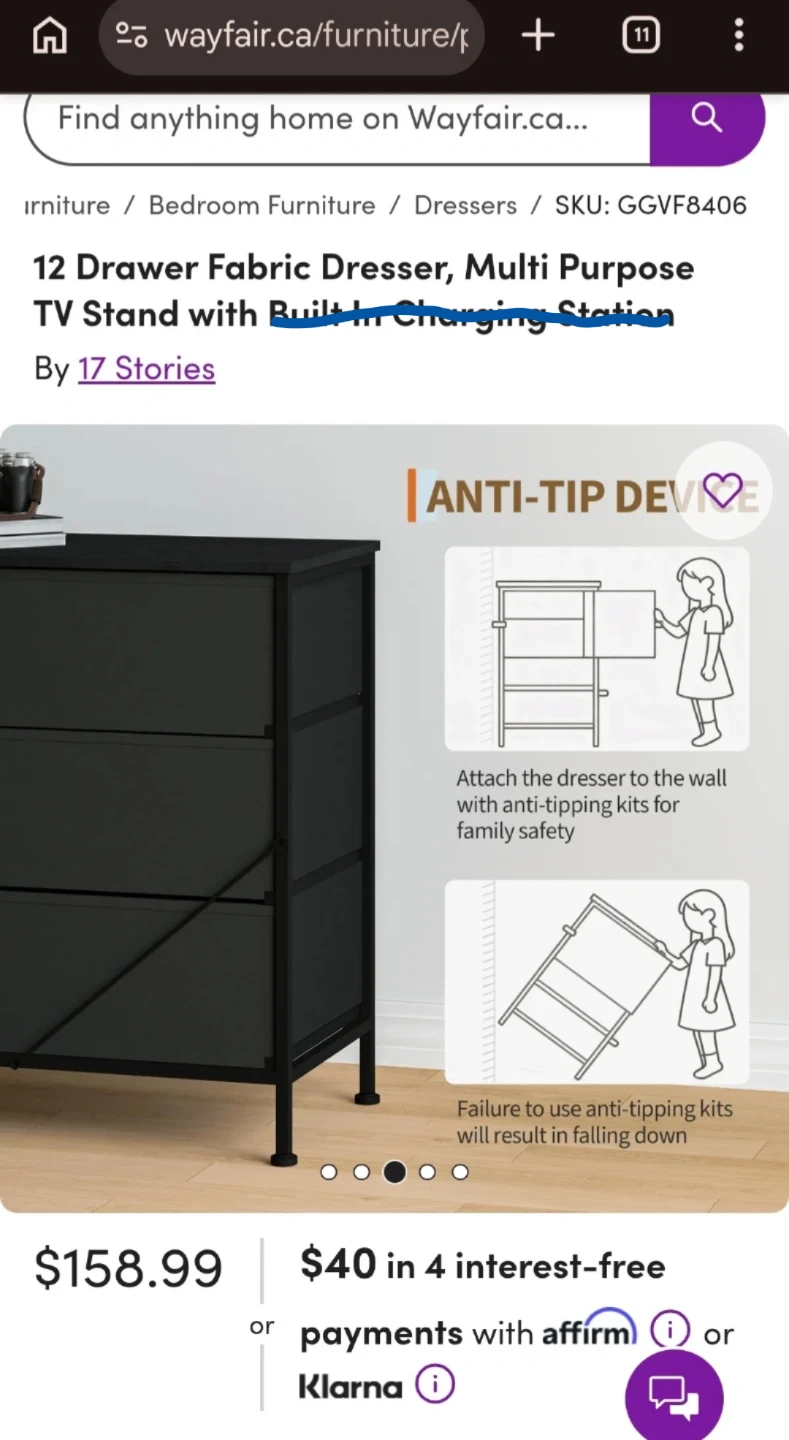 BNIB 12-Drawer Fabric Dresser - photo 3
