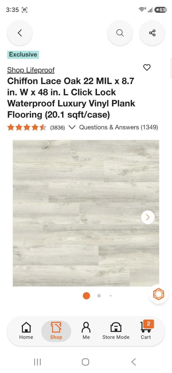 Lifeproof Chiffon Lace Oak Vinyl Plank Flooring