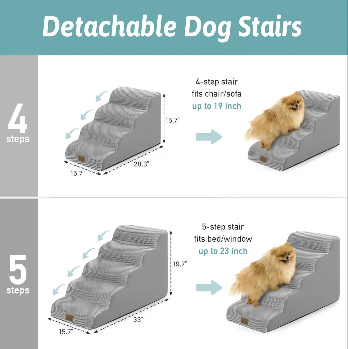 Cozy Kiss Detachable 4-Step Pet Stairs - photo 3