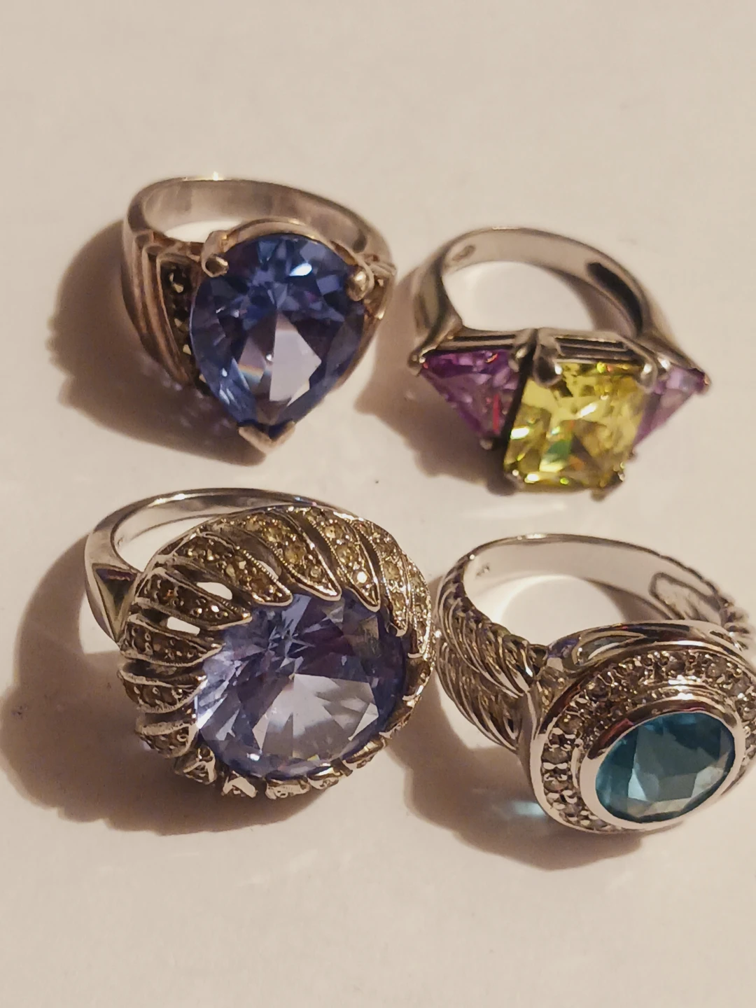 Lot of 4 Beautiful Sterling Silver 925 Gemstones Rings - photo 3