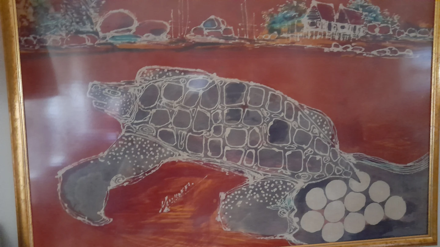 Batik Art Print of Sea Turtle