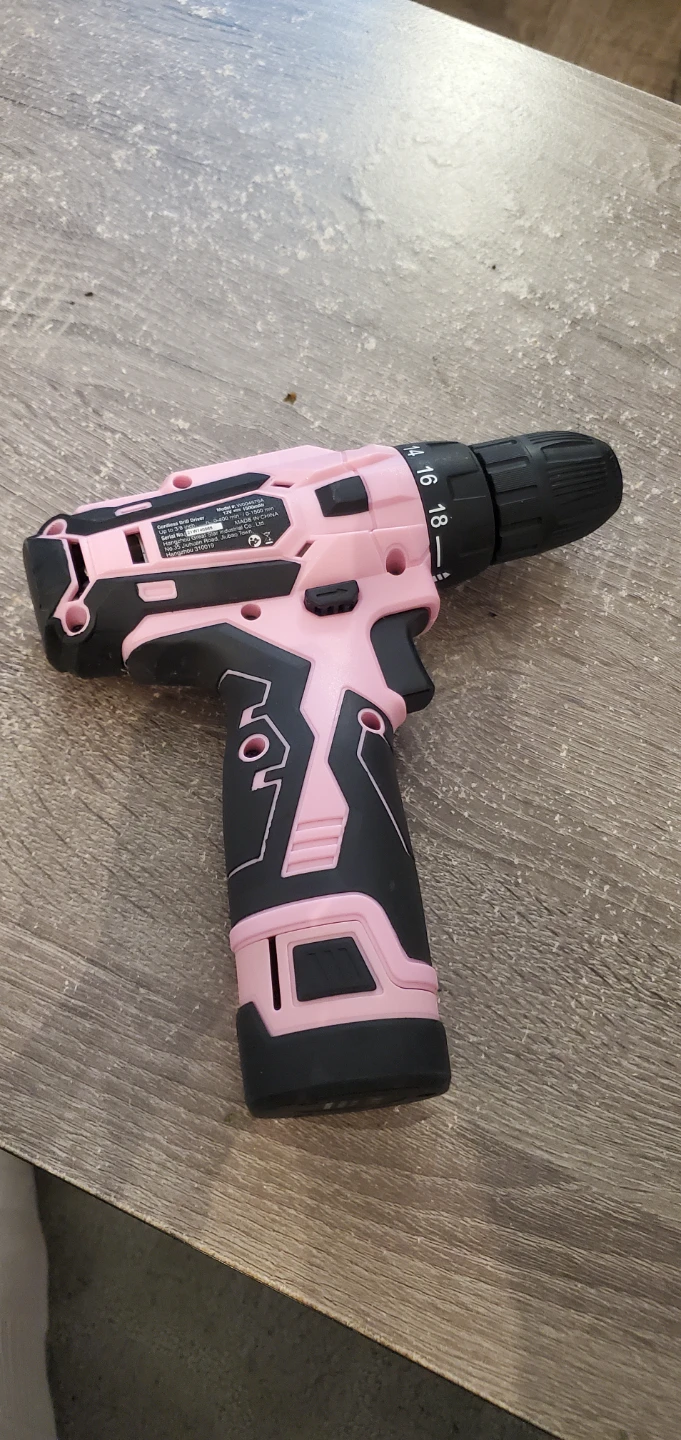Pink Workpro Cordless 12V Drill (No charger) w/bits - photo 3