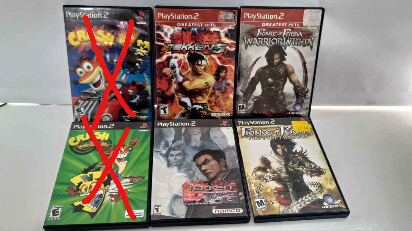 PlayStation 2 Games Bundle - Crash, Tekken, Prince of Persia