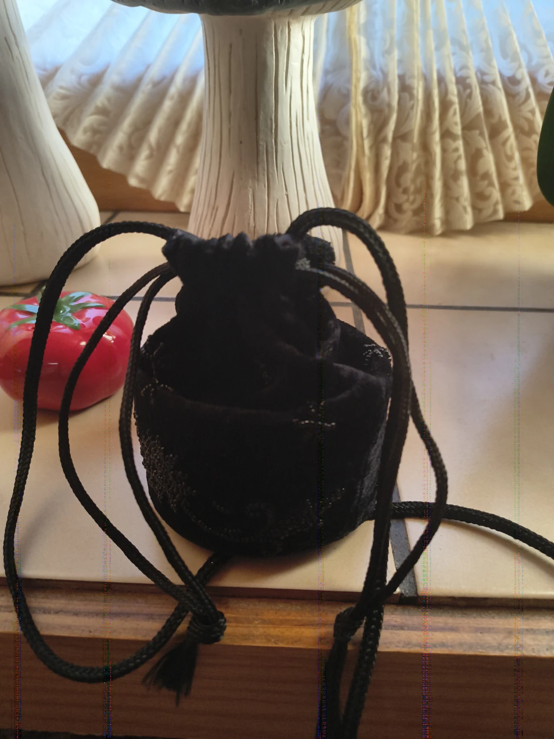 Black Velvet Drawstring Pouch - photo 2