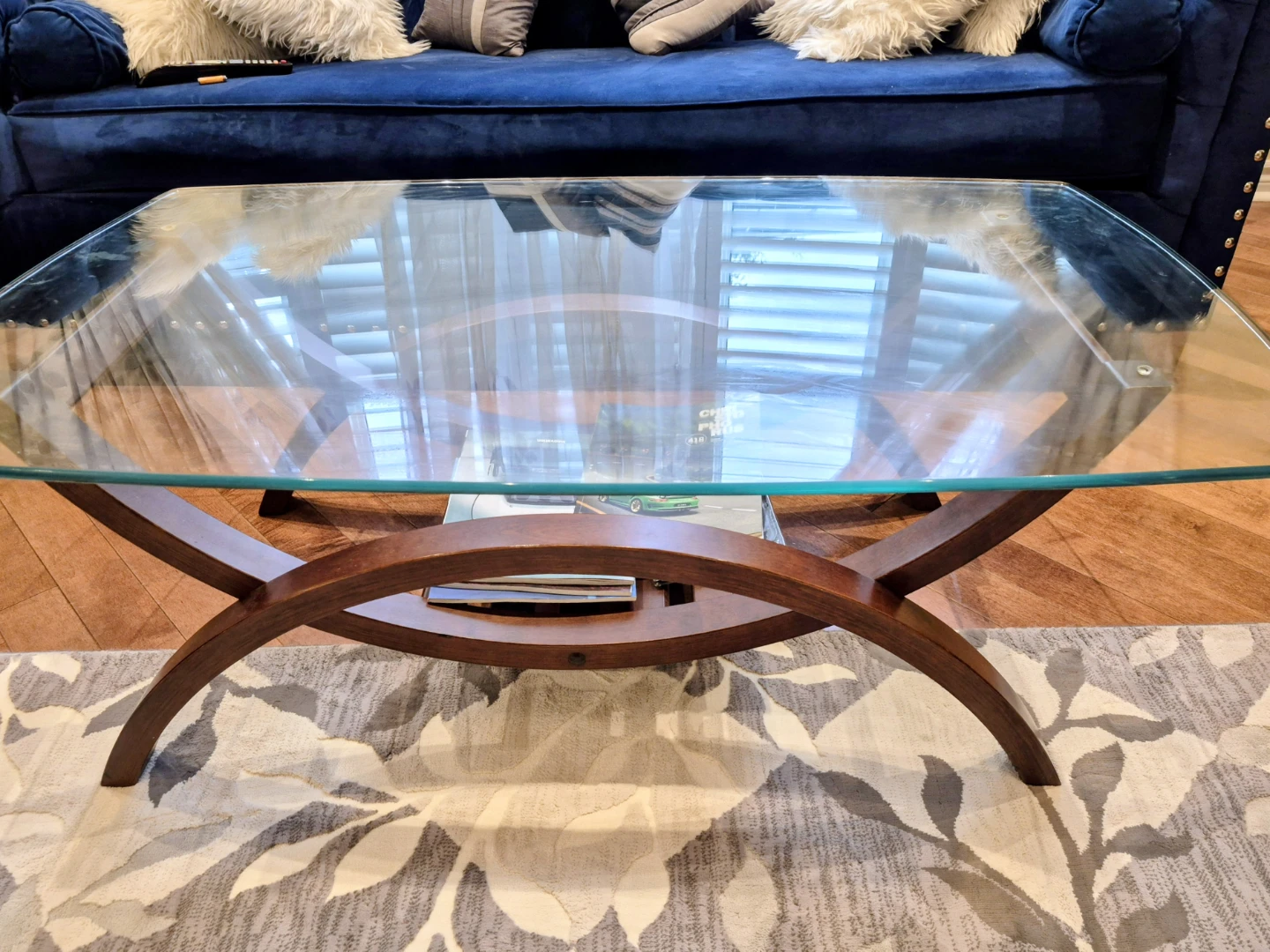 Modern 3-Pc Glass Top Set 1 Coffee Table + 2 Side Espresso Wood