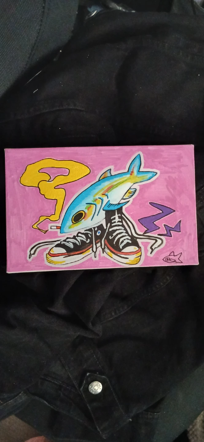 Unique Canvas Art - Fish in Sneakers