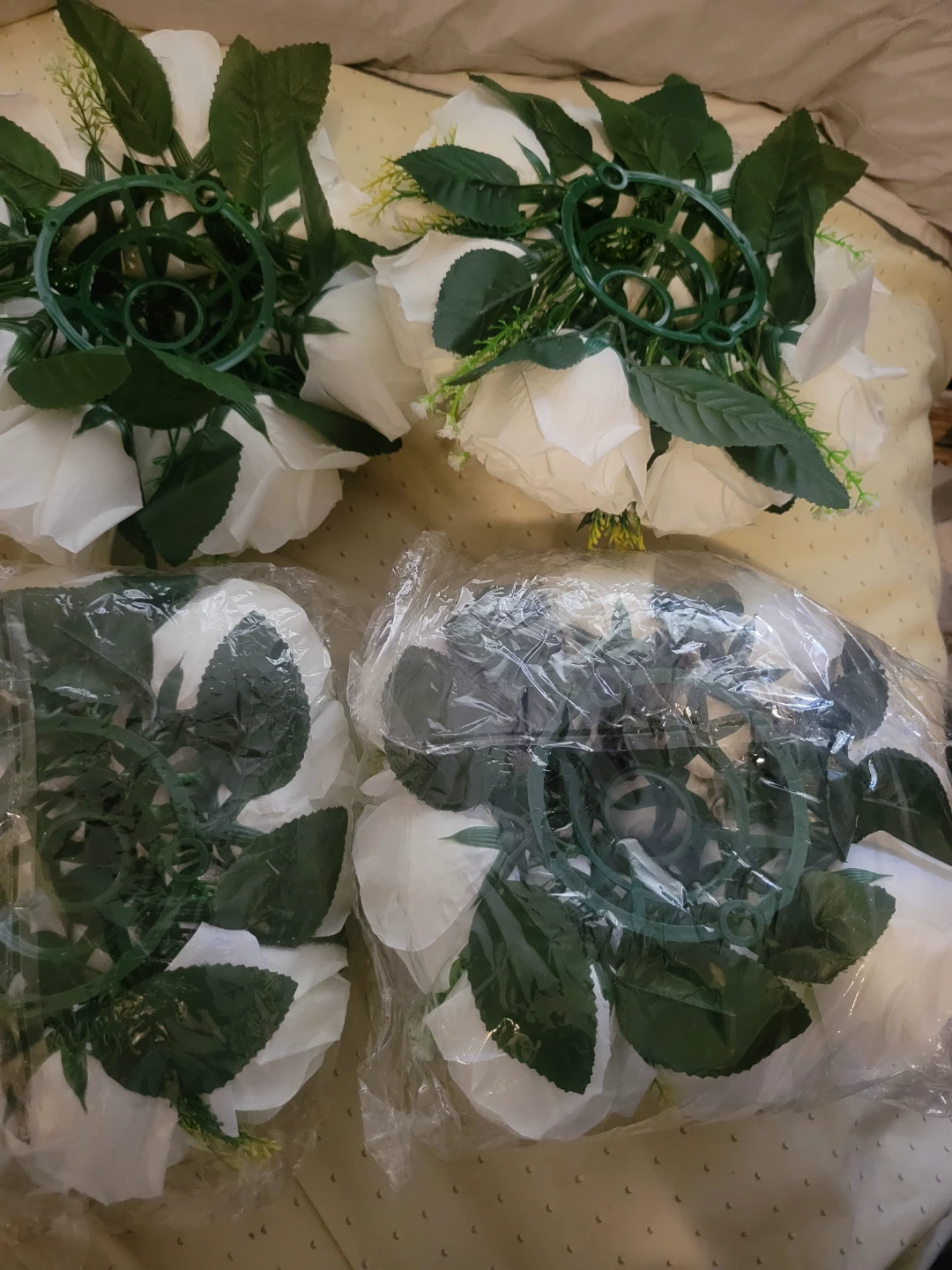 White Artificial Rose Bouquets (Set of 4) - photo 2