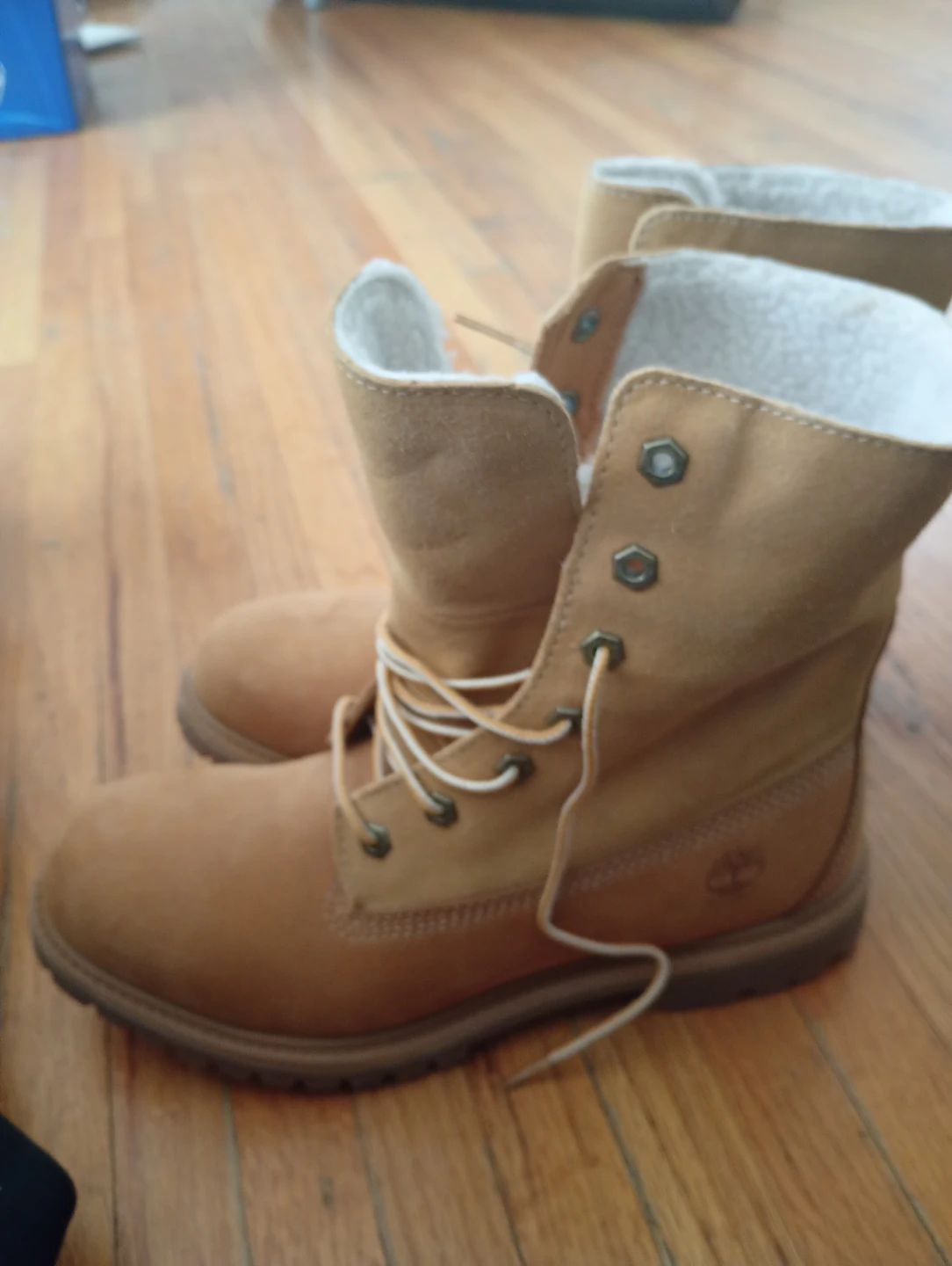 Timberland Wheat Boots with Faux Fur Lining
