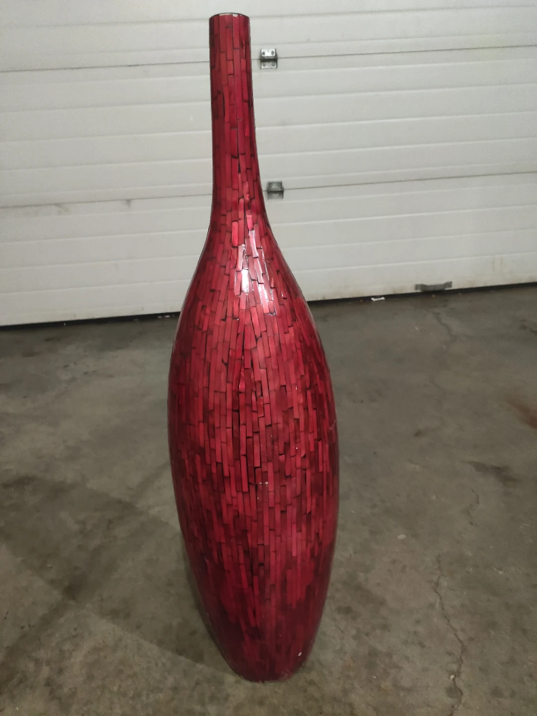 Red Mosaic Tile Tall Floor Vase