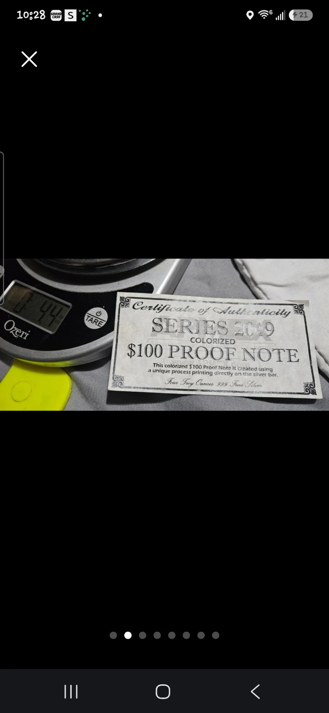 4 Troy Ounces .999 Fine Silver $100 Proof Note - photo 3