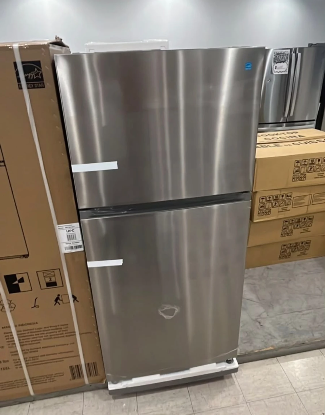 New Vissani top-Freezer Refrigerator Stainless Steel