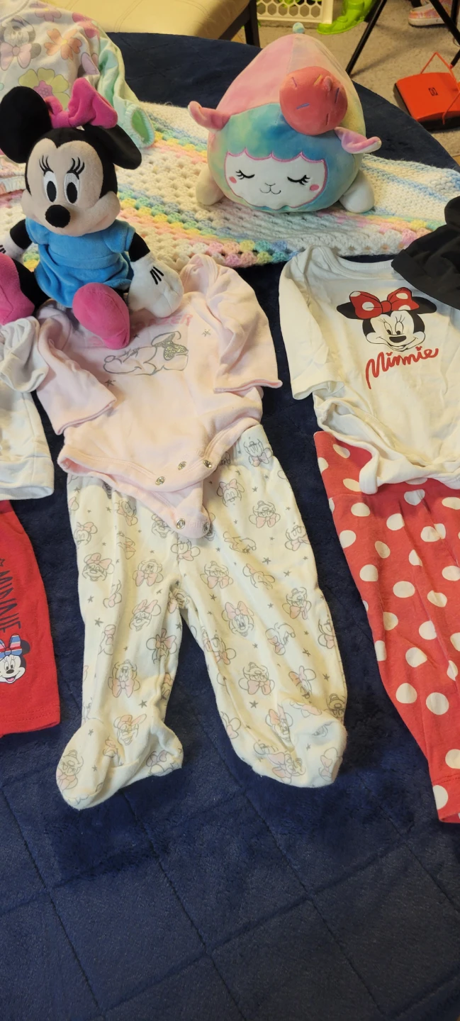 Minnie Mouse Baby Clothing and Plushie Bundle