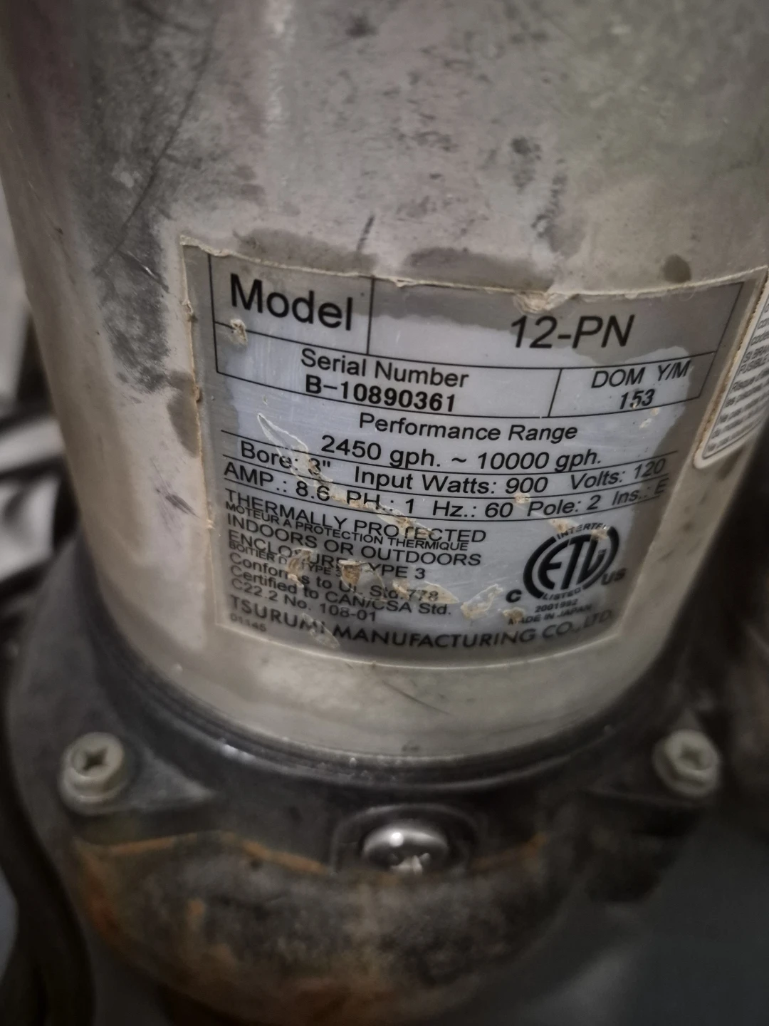 Tsurumi Submersible Pump. - photo 2