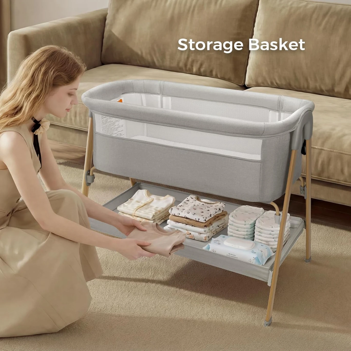 Baby Bassinet, Bedside Bassinet, 2-in-1 Bedside Sleeper - photo 5