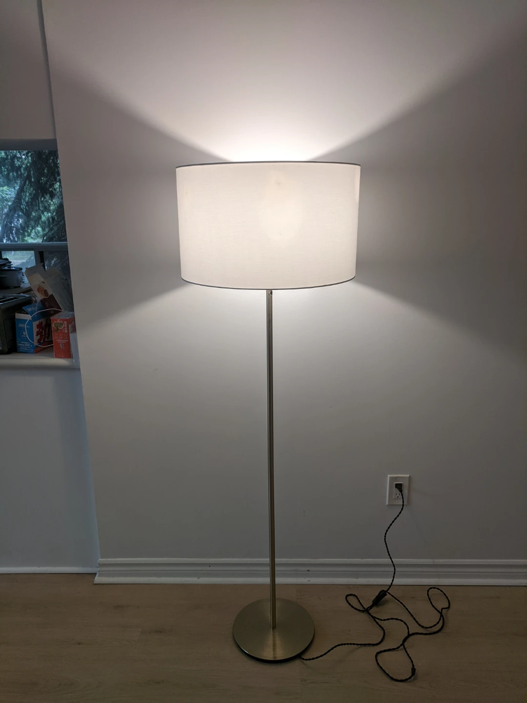 Floor Lamp with big White Shade