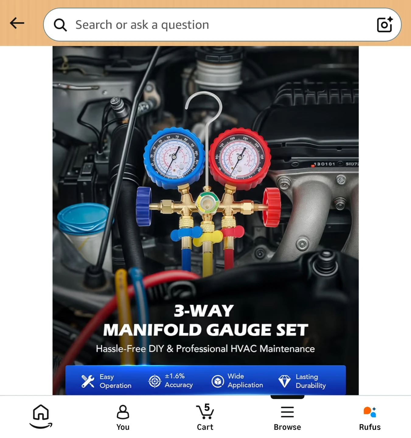 3-Way HVAC Manifold Gauge Set - photo 2