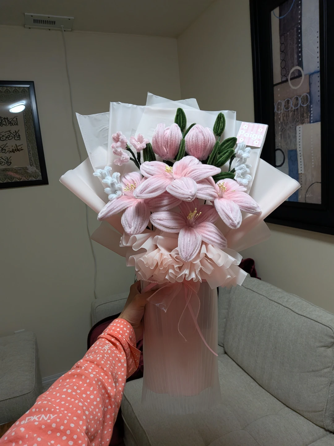 Nush Handmade Pink Pipe Cleaner Flower Bouquet - photo 2