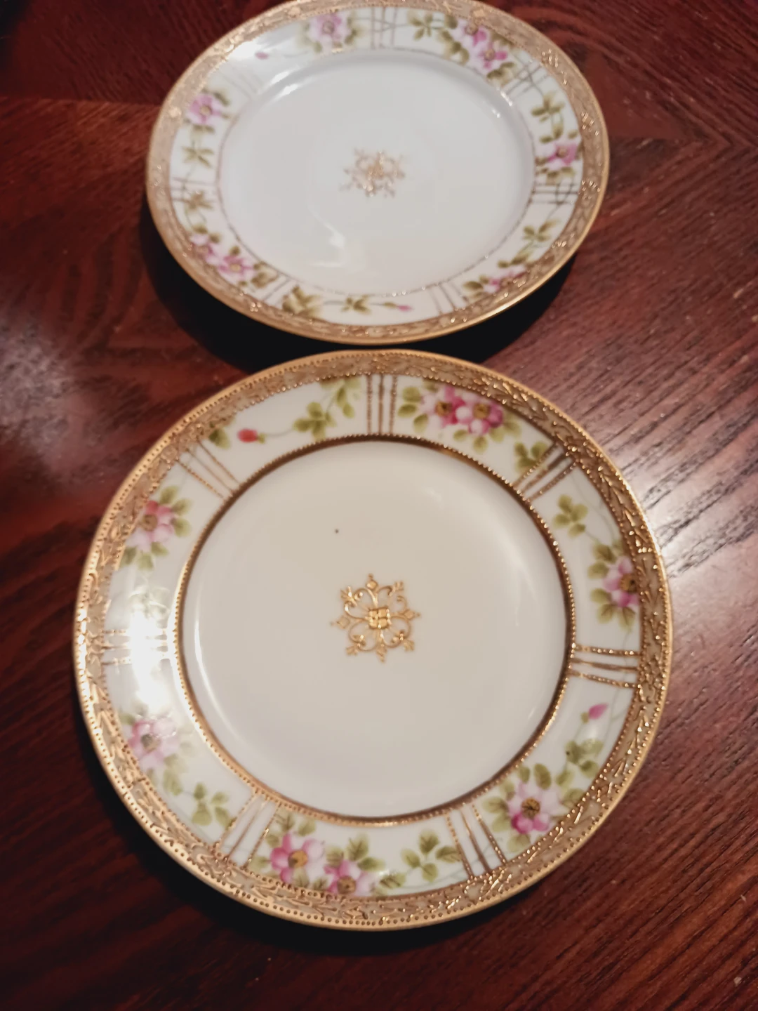 Set of two 22K Gold Hand Painted Nippon Japanese Plates