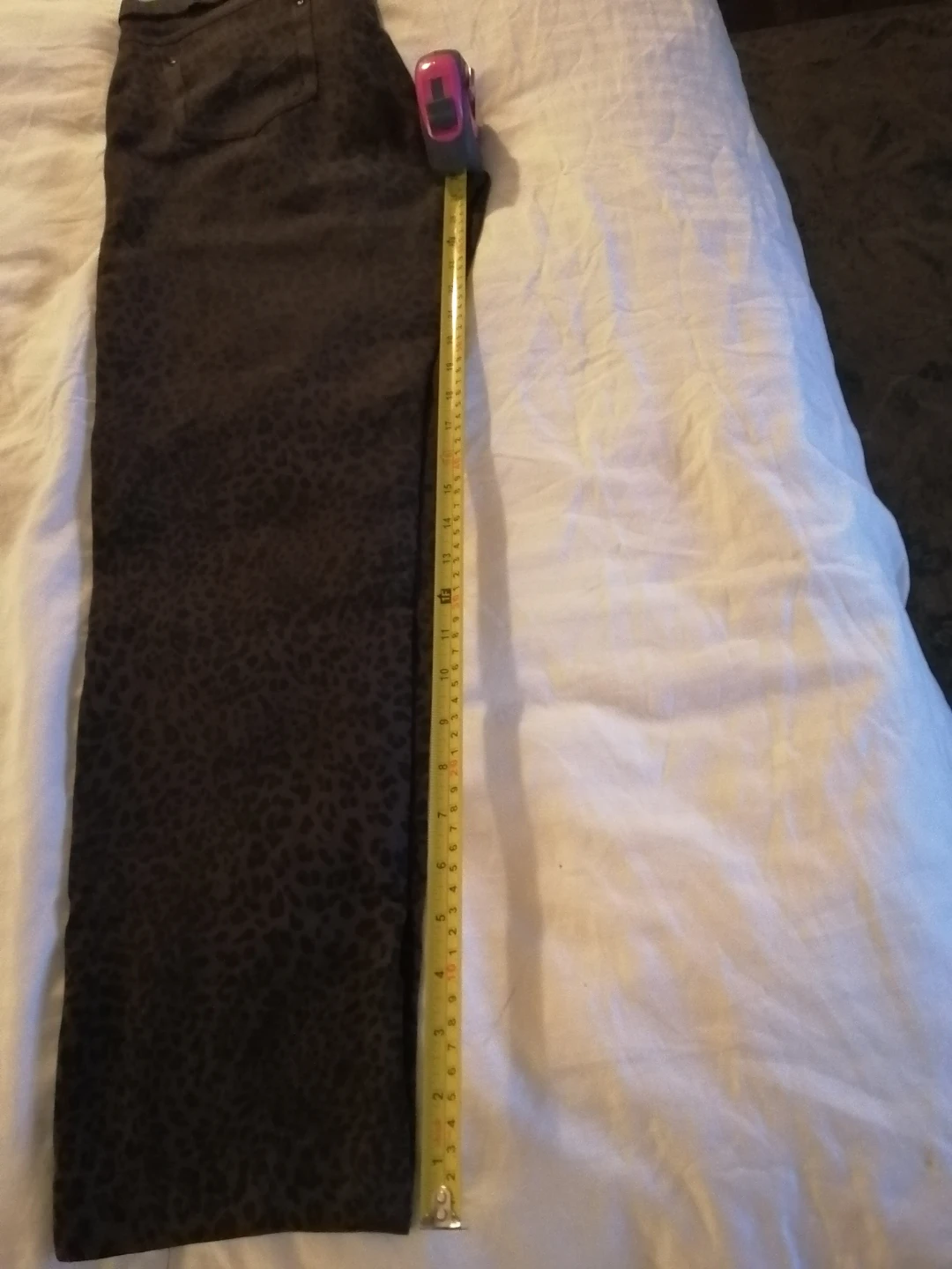 Black Leopard Print Pants. Size 42 - photo 5