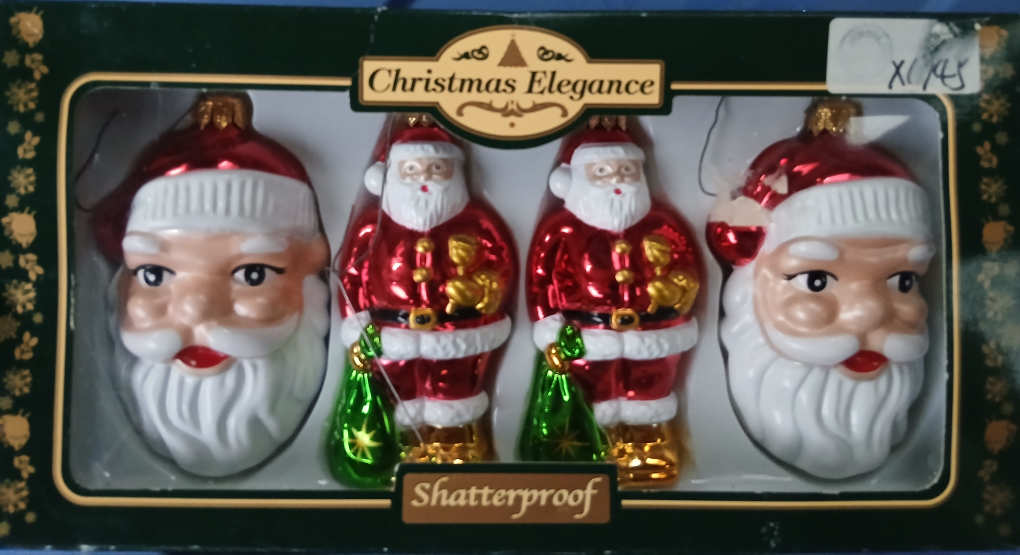 Christmas Elegance Santa Ornaments Set
