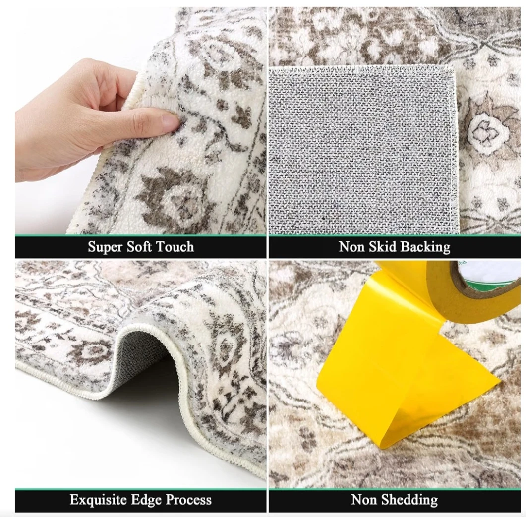 Soft Brown Floral Pattern Area Rug - photo 3