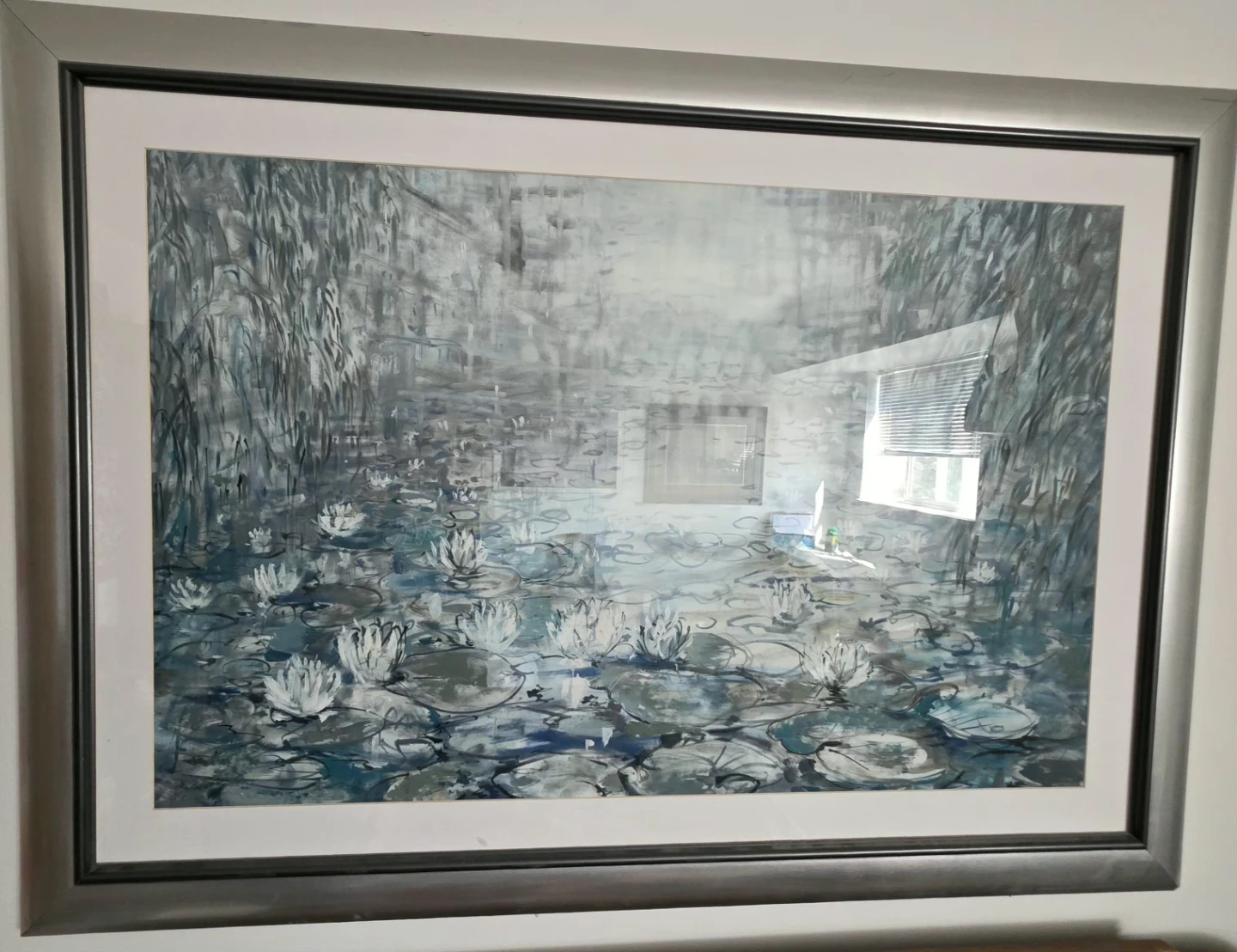 🪷  Framed Monet Water Lilies Impressionist Canvas Art