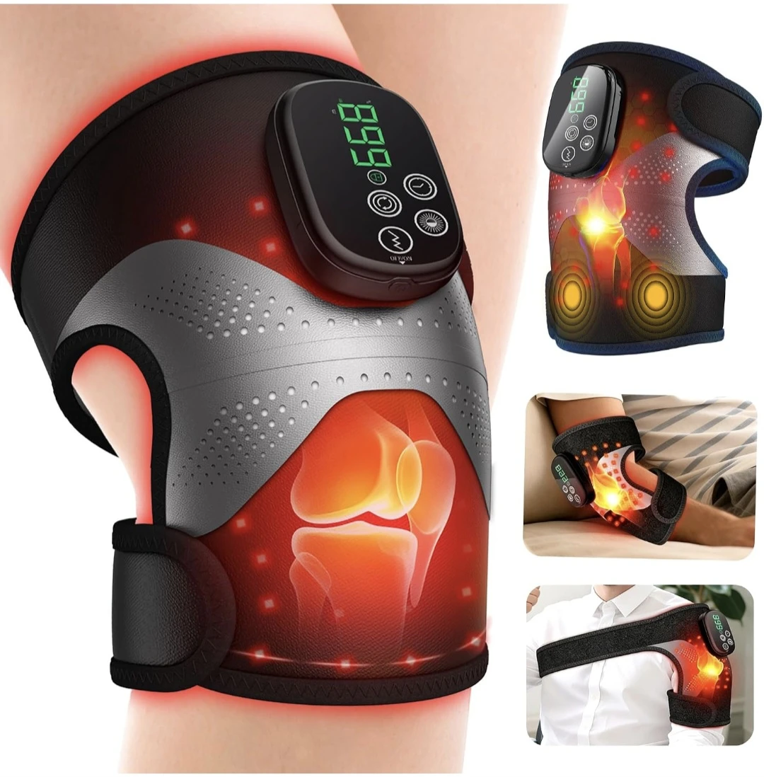 Red Light Therapy Knee Brace with Vibration & Timer