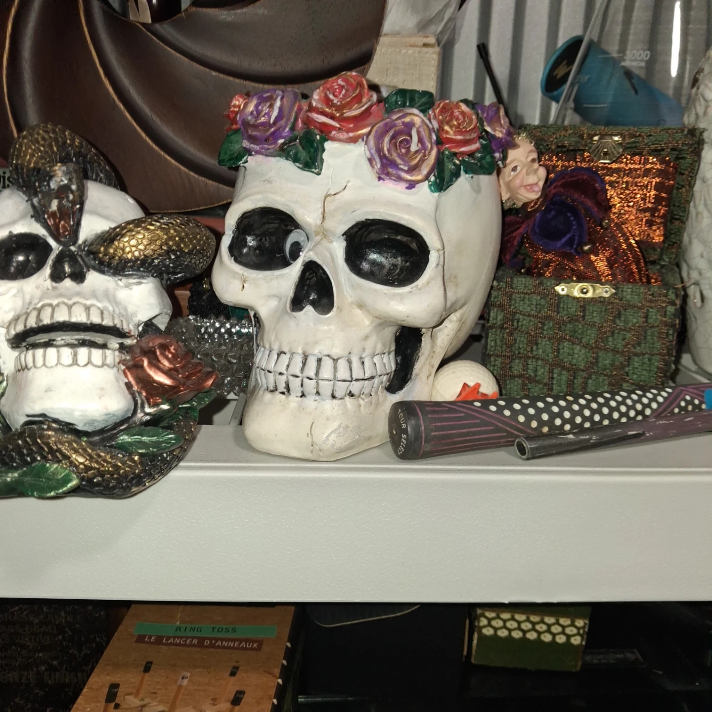 Decorative Floral Skull Planter