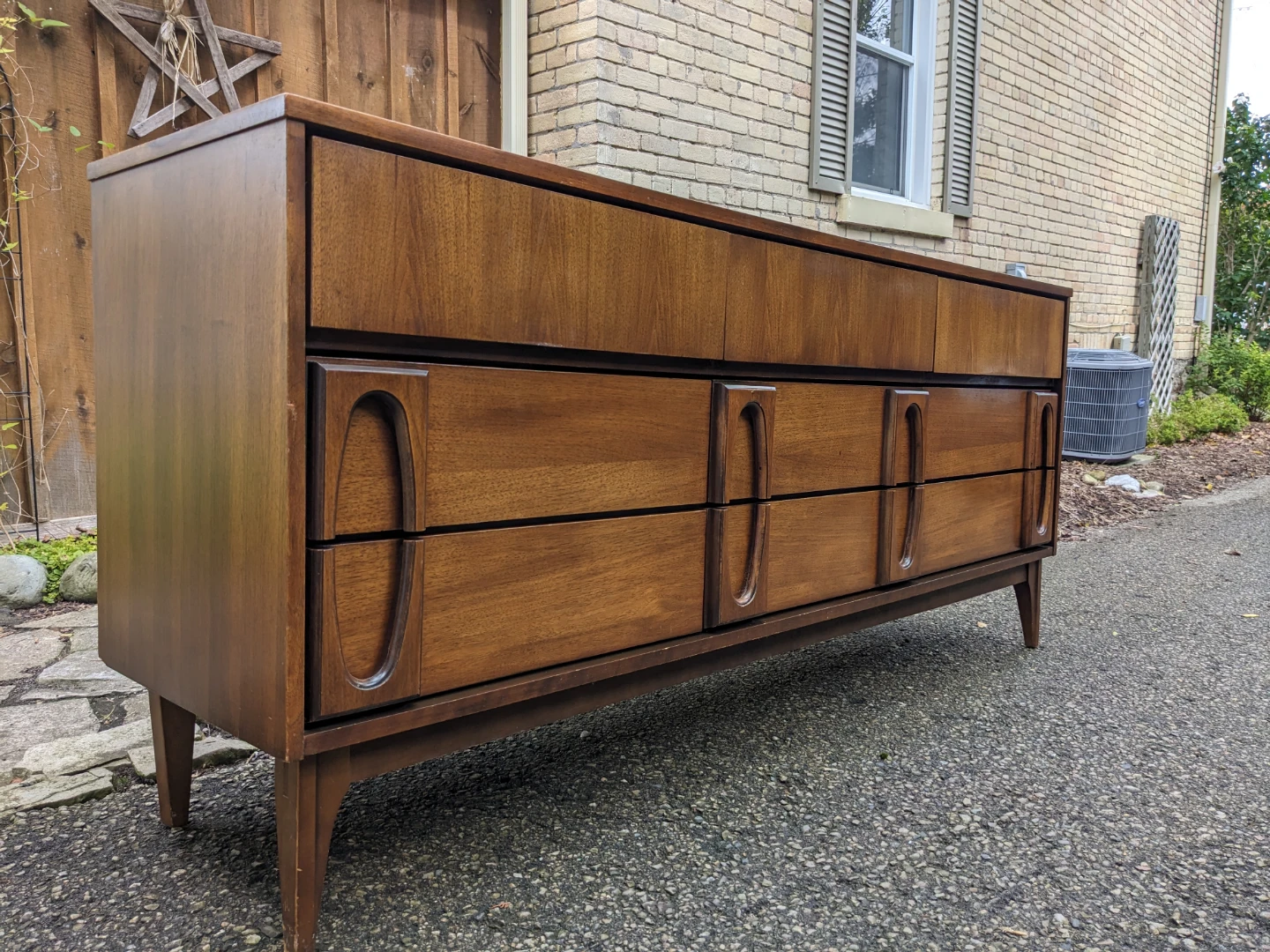 MCM Walnut 9 Drawer Dresser by Victoriaville - photo 2