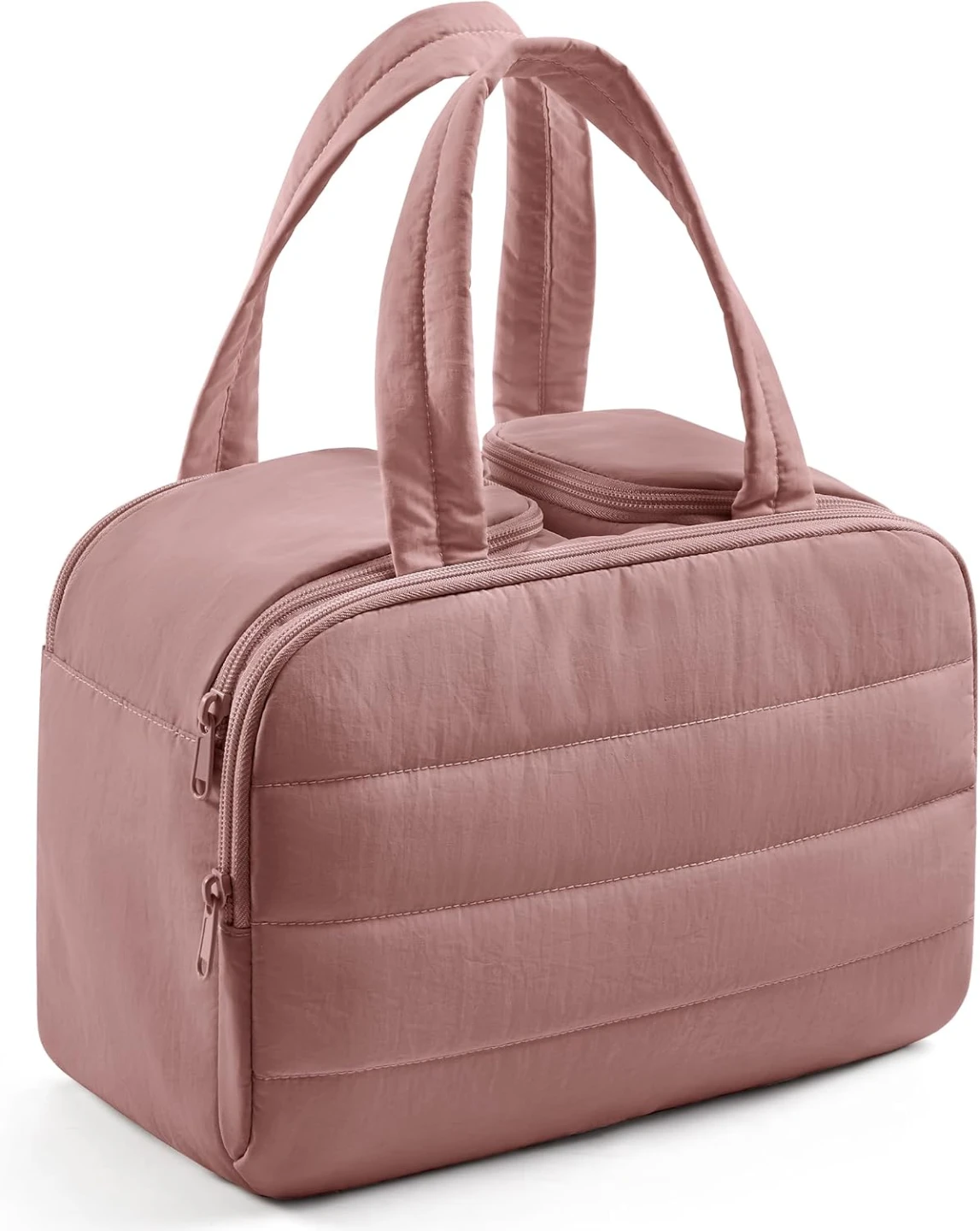 Pink Puffer Travel Toiletry and Makeup Bag 🏈