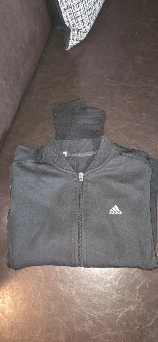 Adidas black zip-up track jacket