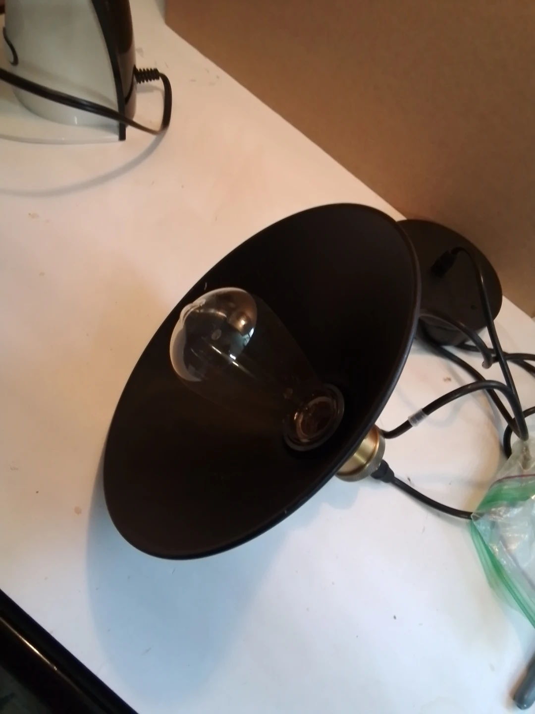Industrial style black metal pendant light - photo 3